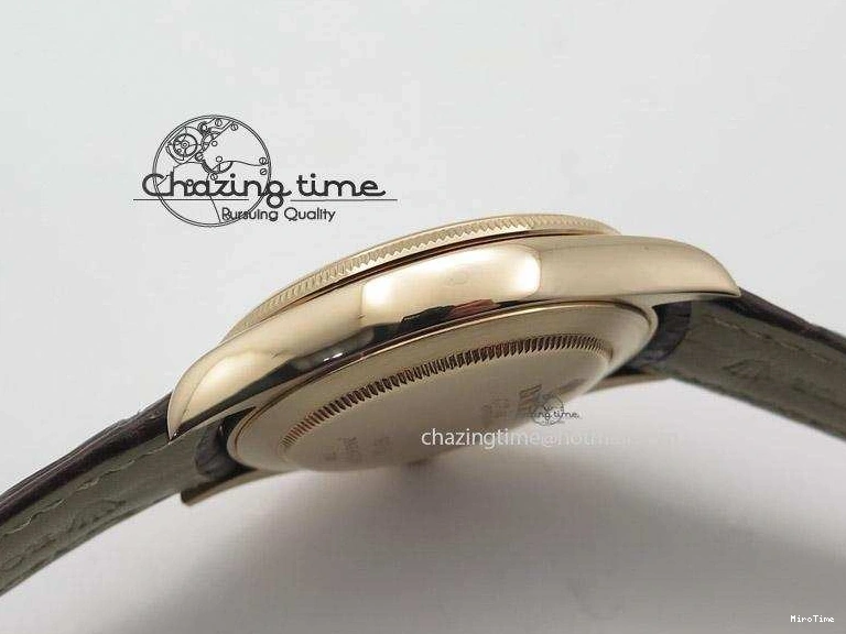 MiroTime 1219 Cellini 50505 RG Black Dial on Brown Leather Strap A2824 BP Maker Premium 4047